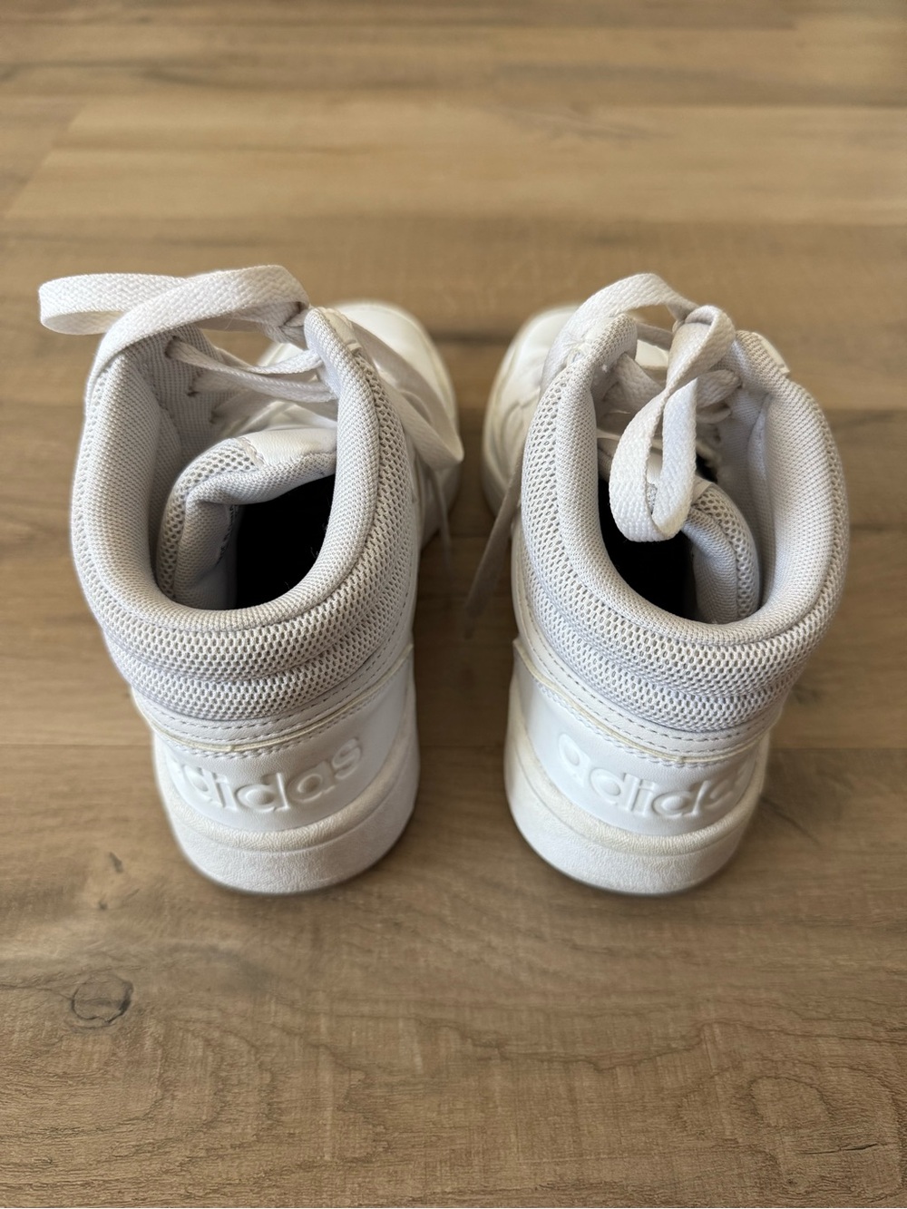 Adidas Hoops 3.0 Mid Cloud White High Top Sneakers - Size US 6 (EU 37.5) - Picture 5 of 5